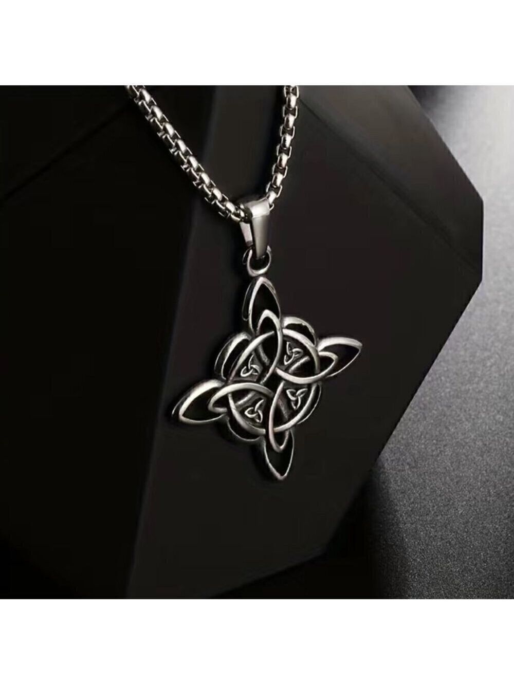 Large Irish Celtic Cross Pendant and Necklace #1197 - Picture 8 of 9